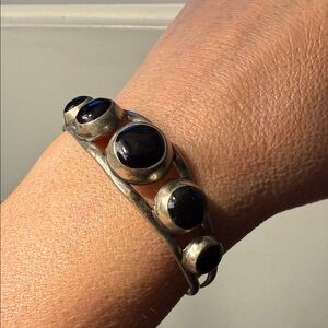 Elegant Silver and Black Bracelet